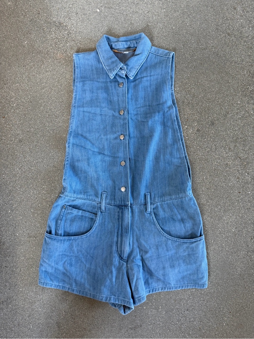 Zara Light Blue Denim Romper